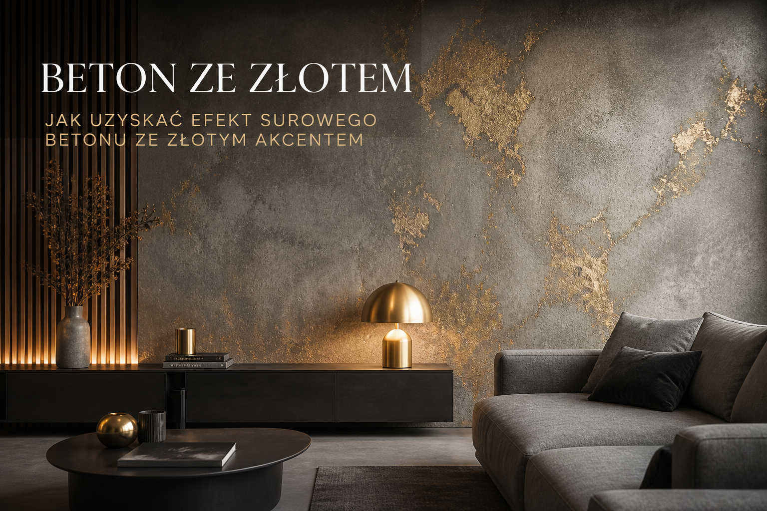 Beton ze złotem — jak uzyskać efekt surowego betonu ze złotym akcentem?