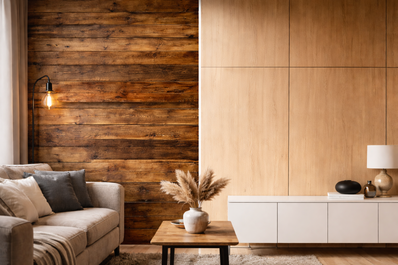 Drewno rustykalne czy panele MDF – który materiał na ścianę?