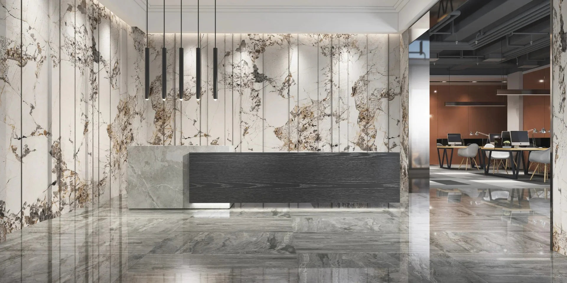 Panel ścienny z wzorem HD - Marble Tundra 9001 - elevante - Wall Decor