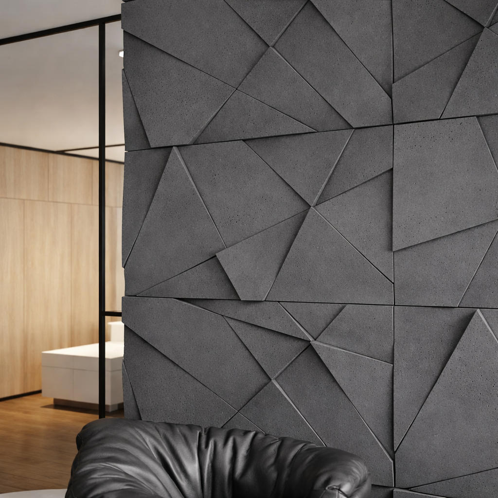 VT – PB05 Geometric Cliff Black B15 – Designerska Ściana 3D w Kolorze Czarnym VT