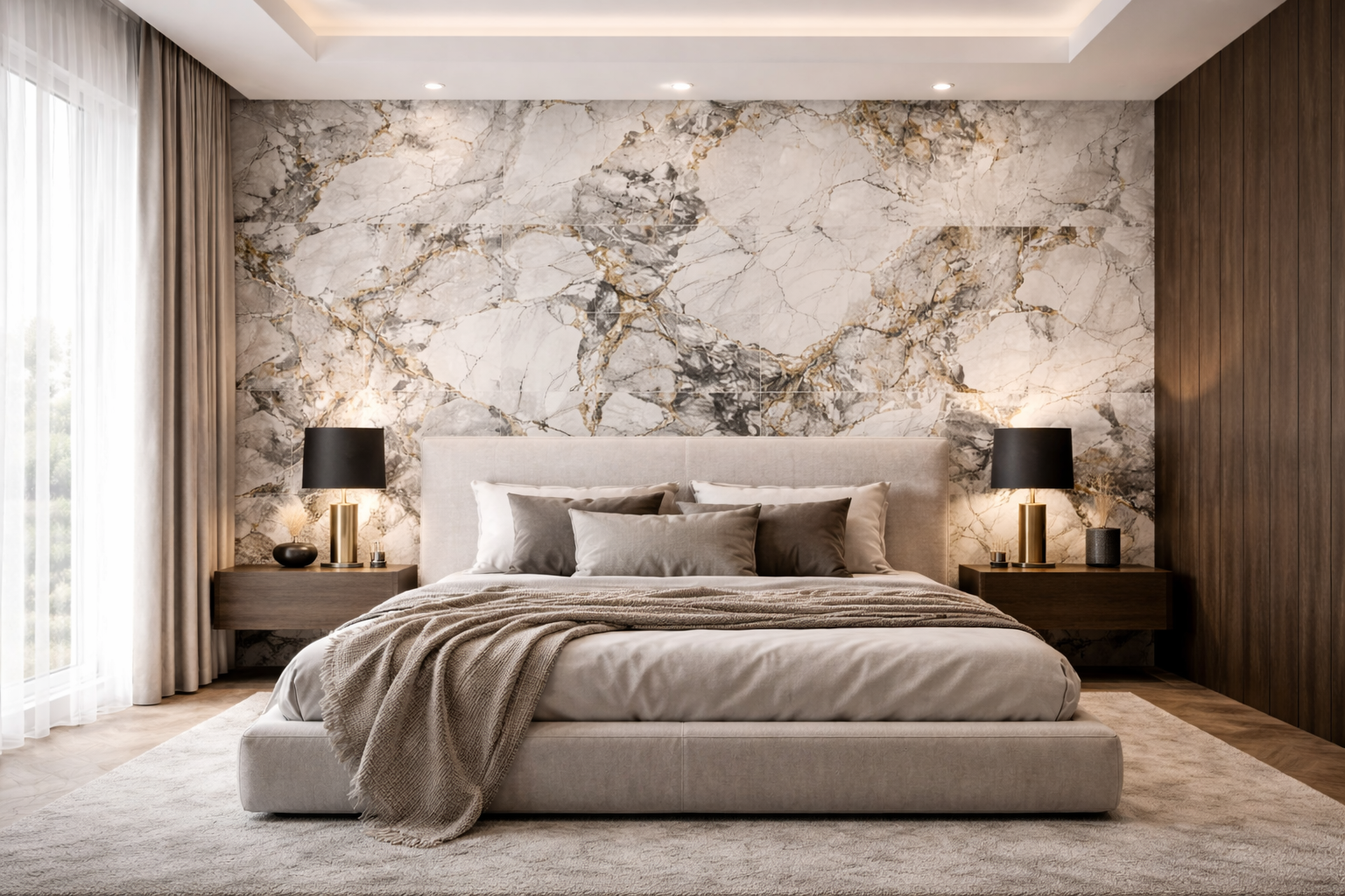 Panel ścienny z wzorem HD - Marble Tundra 9001 - elevante - Wall Decor
