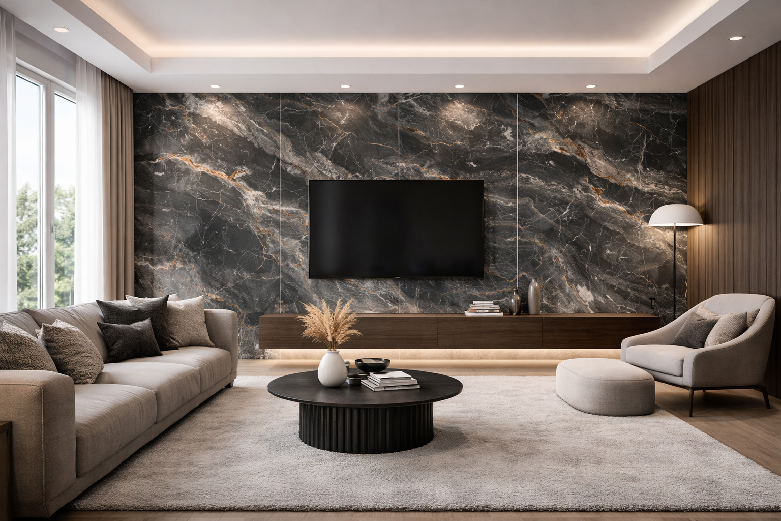 Panel ścienny z wzorem HD - Arabescato Orobico Grigio - elevante - Wall Decor