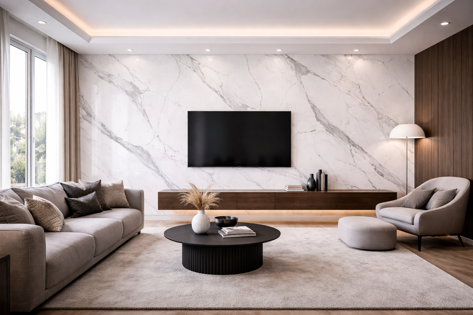 Panel ścienny z wzorem HD – Calacatta Royale 9011 - elevante - Wall Decor