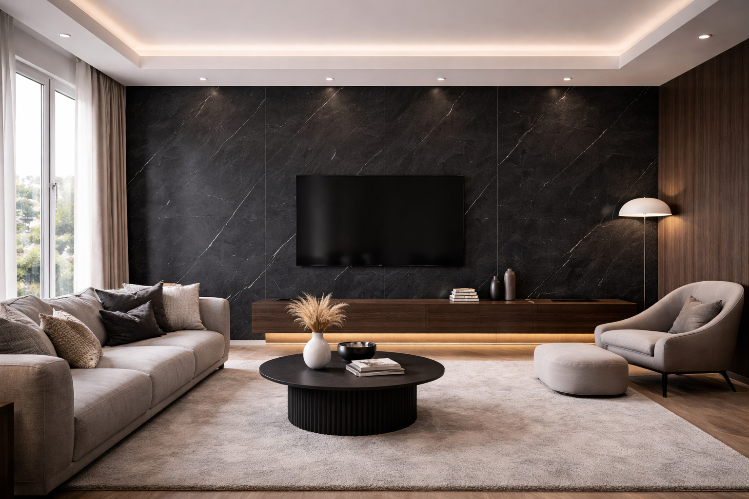 Panel ścienny z wzorem HD – Nero Stone 5003 - elevante - Wall Decor