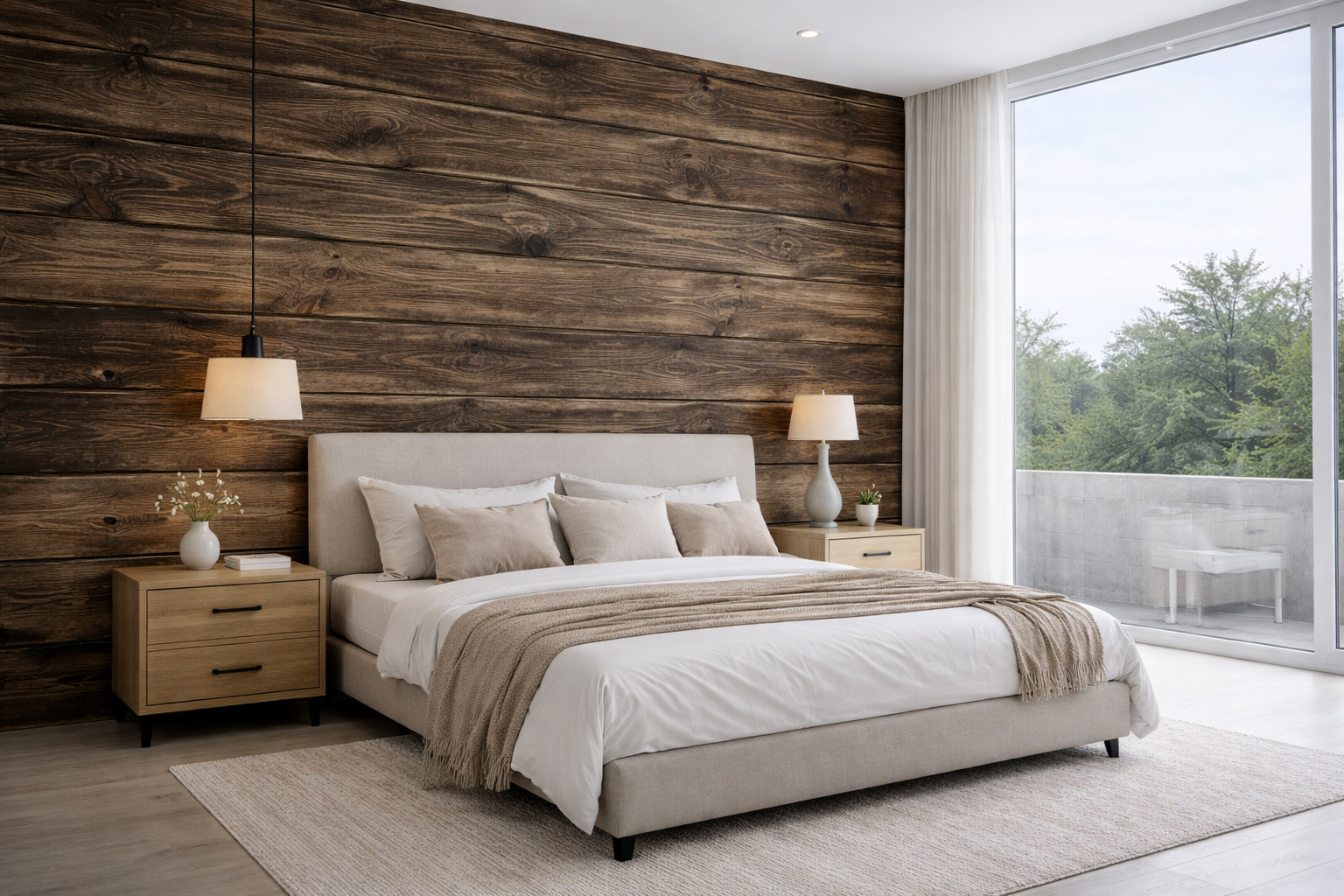 Rustykalna deska na ścianę Opalany Dąb 12 - elevante - Wall Decor