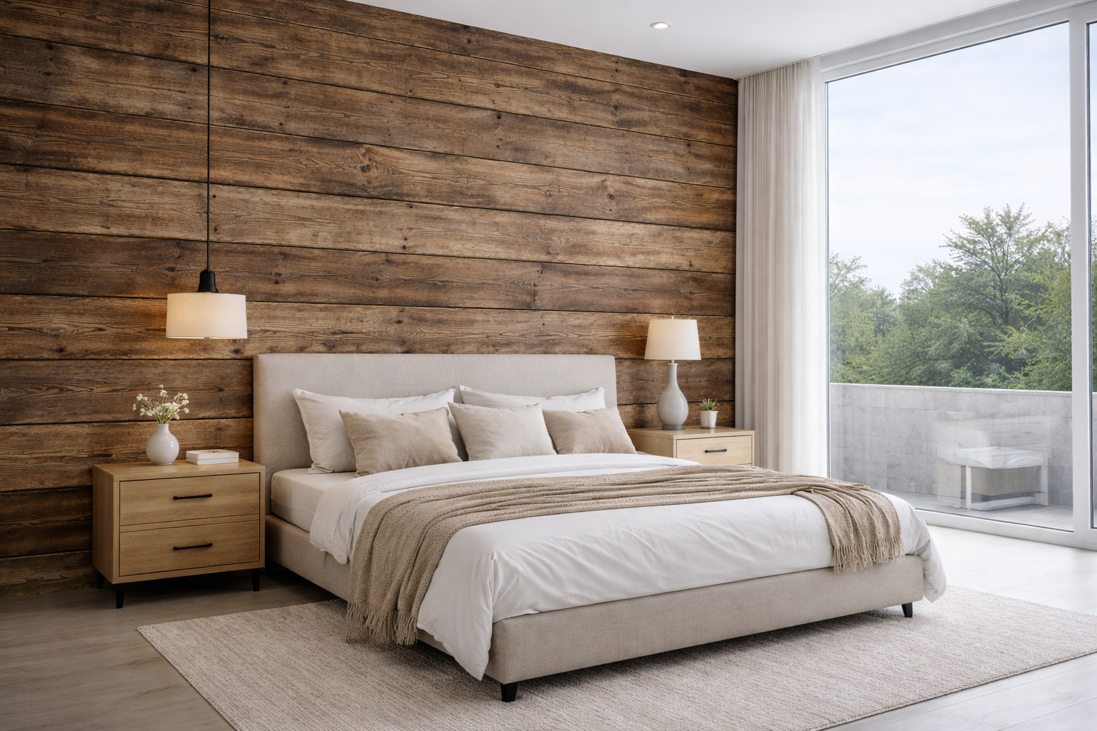 Rustykalna deska na ścianę Złota Stodoła 3 - jasny brąz - elevante - Wall Decor