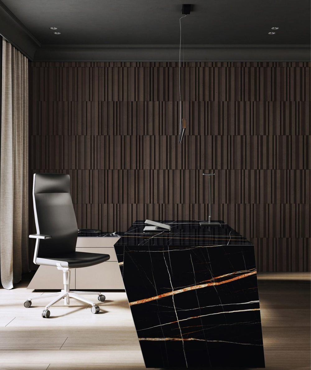 VT - PB42 (CL02 Aksamitna mocha) LAMEL - Panel dekor 3D beton architektoniczny - elevante - Wall Decor