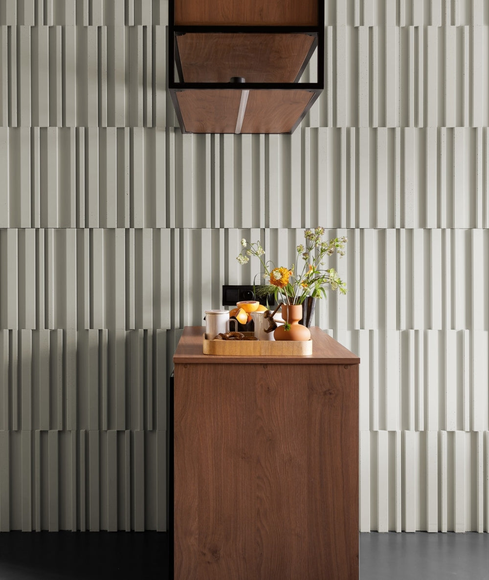 VT - PB42 (CL08 Pistacjowa biel) LAMEL - Panel dekor 3D beton architektoniczny - elevante - Wall Decor