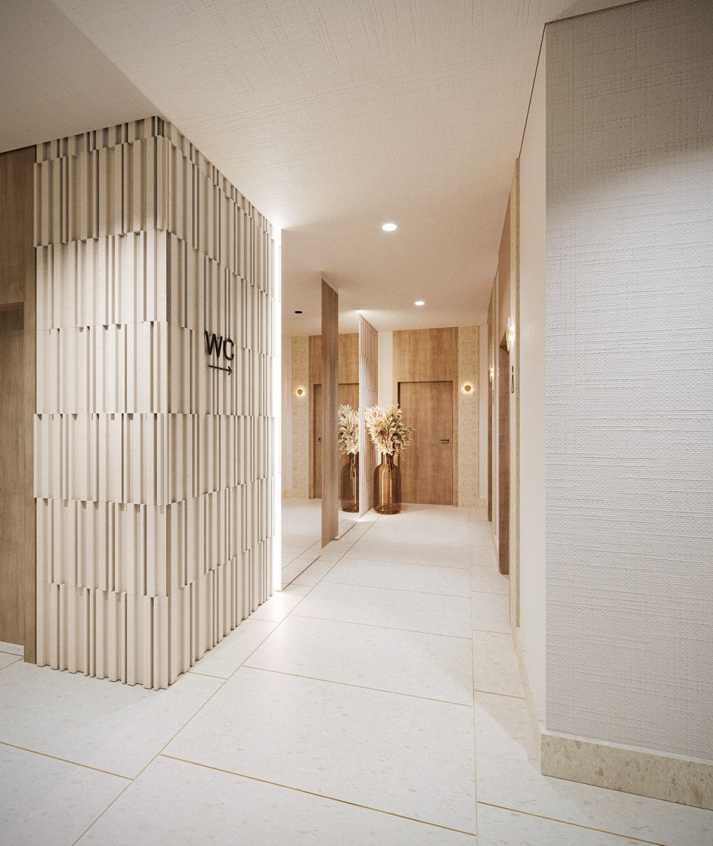 VT - PB42 (KS Kość słoniowa) LAMEL - Panel dekor 3D beton architektoniczny - elevante - Wall Decor