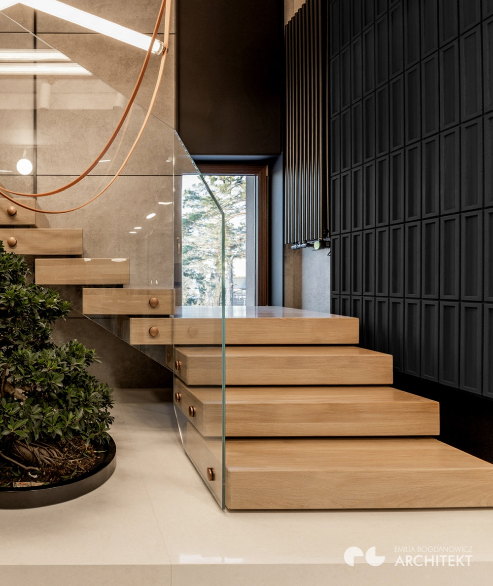 VT - PB51 (B15 Grafitowa czerń) CEGIEŁKA - Panel dekor 3D beton architektoniczny - elevante - Wall Decor