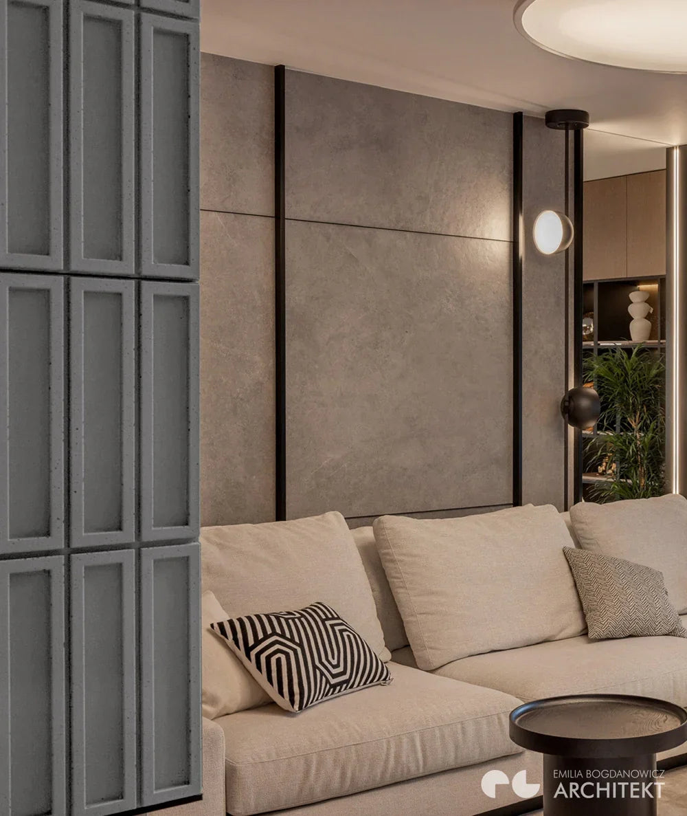 VT - PB51 (S96 Chłodna szarość) CEGIEŁKA - Panel dekor 3D beton architektoniczny - elevante - Wall Decor