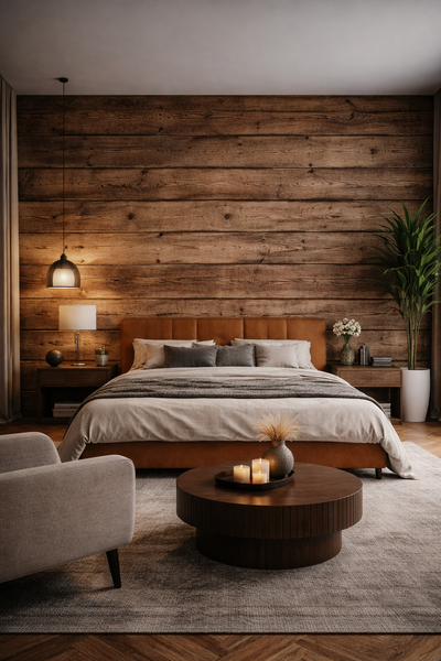 Rustykalna deska na ścianę Złota Stodoła 3 - jasny brąz - elevante - Wall Decor