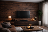 Rustykalna deska na ścianę Tabacco Wood 4 - ciemny brąz - elevante - Wall Decor