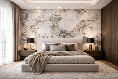 Panel ścienny z wzorem HD - Marble Tundra 9001 - elevante - Wall Decor