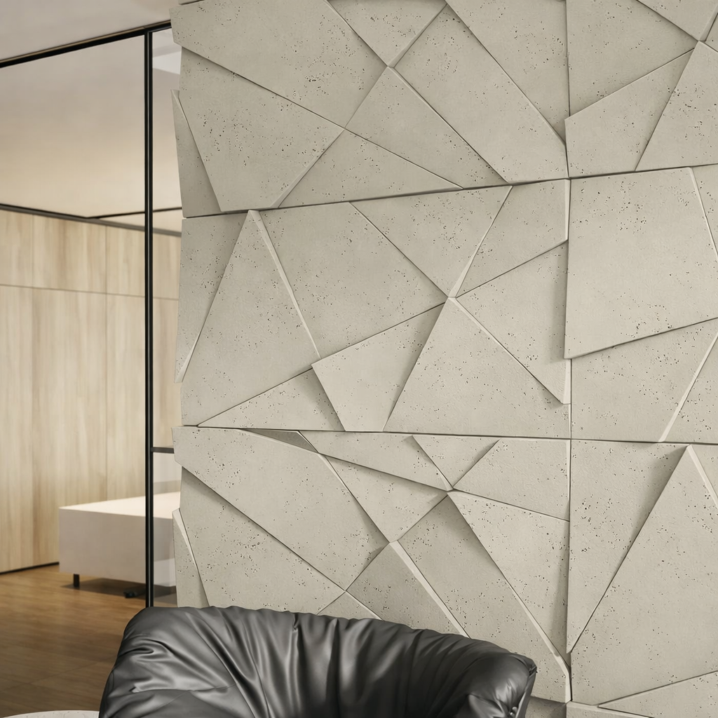 VT – PB05 Geometric Cliff PISTACHIO CL08 – Panel z Betonu Architektonicznego 3D Pistachio do Naturalnych, Nowoczesnych Przestrzeni