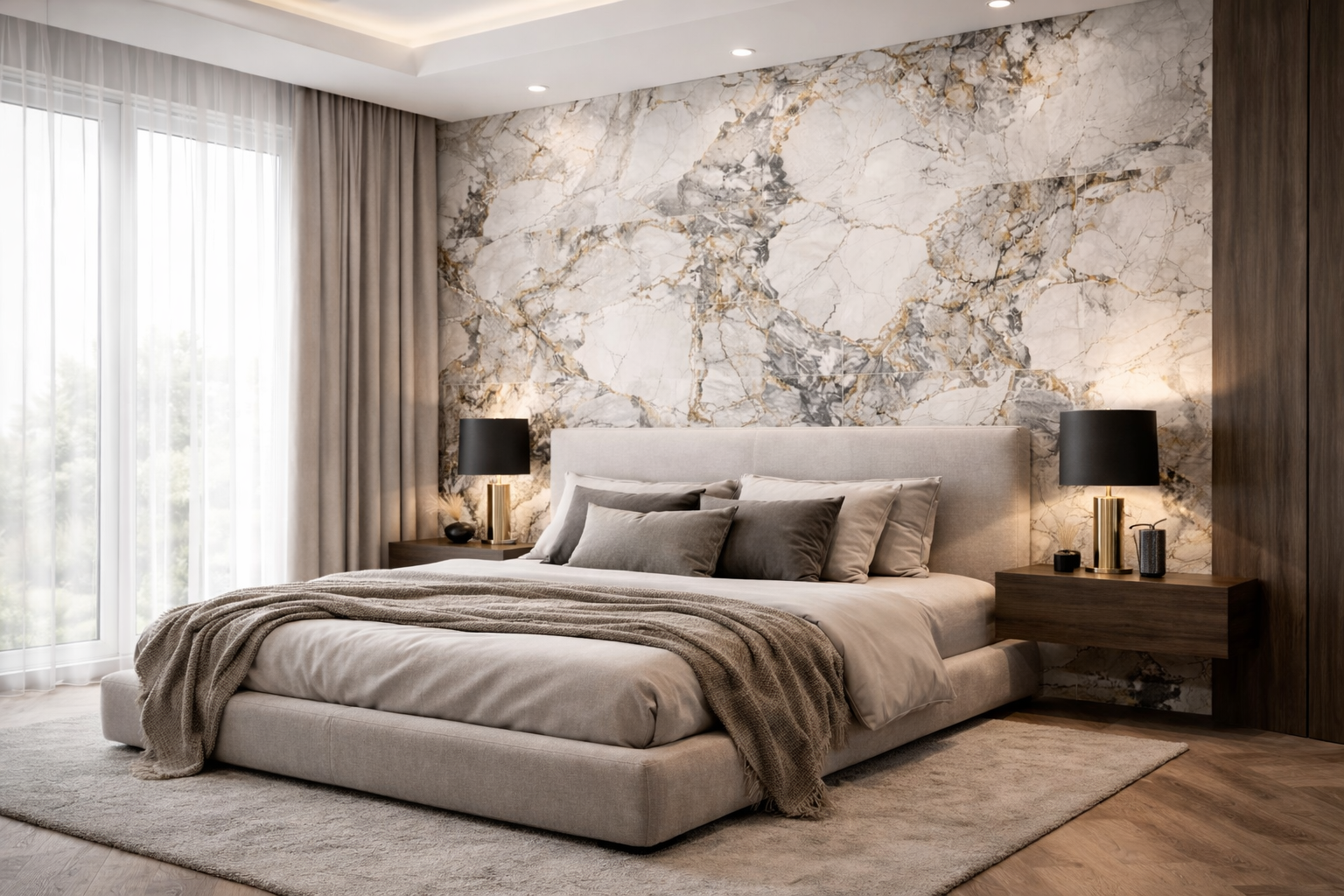 Panel ścienny z wzorem HD - Marble Tundra 9001 - elevante - Wall Decor