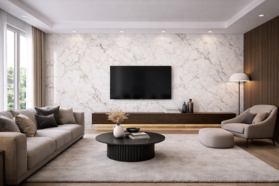 Panel ścienny z wzorem HD – Calacatta Delicato 9047 (Połysk) - elevante - Wall Decor