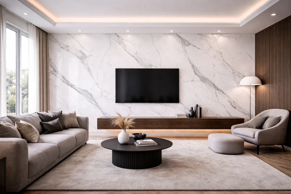 Panel ścienny Calacatta Royale 9011 – Elegancka dekoracja wnętrz w HD