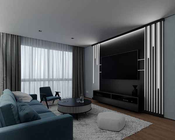 Lamele na filcu - 12x28 mm - 10 sztuk - moduł: 51,5 cm x 275 cm - Biel Capri