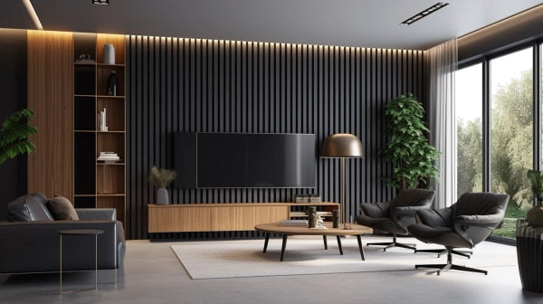 Lamele na filcu - 12x28 mm - 10 sztuk - moduł: 51,5 cm x 275 cm - Czarny