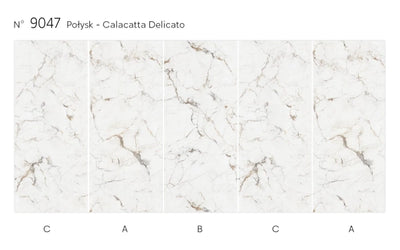 Panel ścienny z wzorem HD – Calacatta Delicato 9047 (Połysk) - elevante - Wall Decor