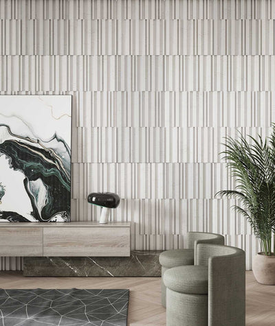 VT - PB42 (B0 Zgaszona biel) LAMEL - Panel dekor 3D beton architektoniczny - elevante - Wall Decor