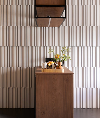 VT - PB42 (B0 Zgaszona biel) LAMEL - Panel dekor 3D beton architektoniczny - elevante - Wall Decor