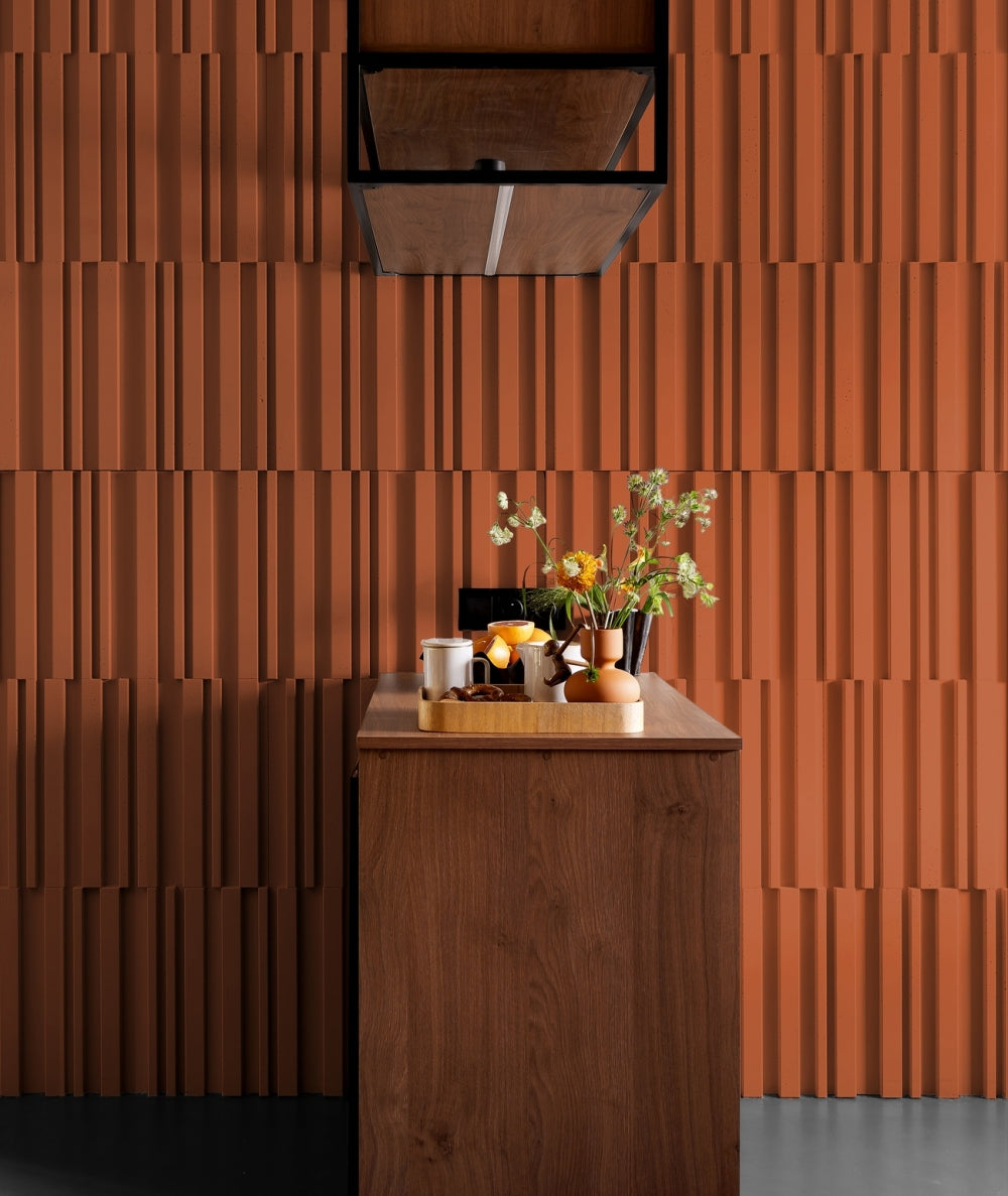 VT - PB42 (CL01 Ceglasta terakota) LAMEL - Panel dekor 3D beton architektoniczny - elevante - Wall Decor