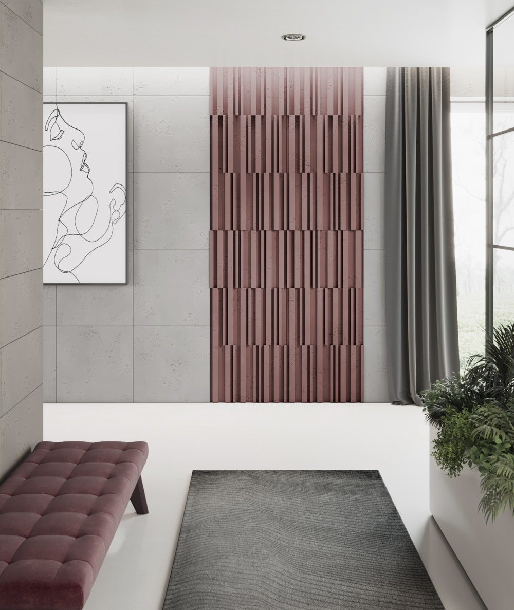 VT - PB42 (CL07 Jesienny cynamon) LAMEL - Panel dekor 3D beton architektoniczny - elevante - Wall Decor