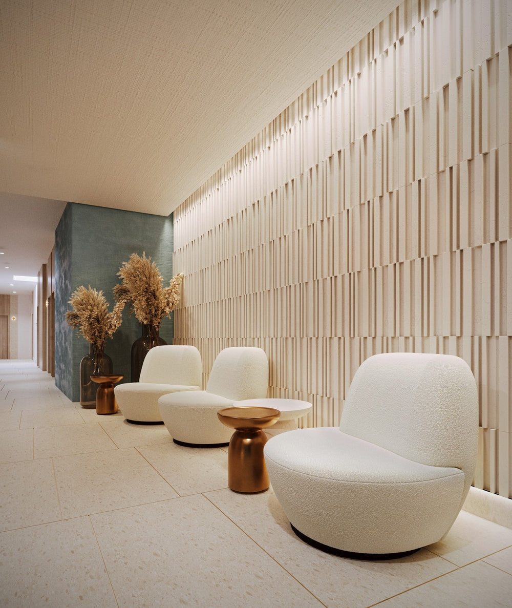 VT - PB42 (KS Kość słoniowa) LAMEL - Panel dekor 3D beton architektoniczny - elevante - Wall Decor