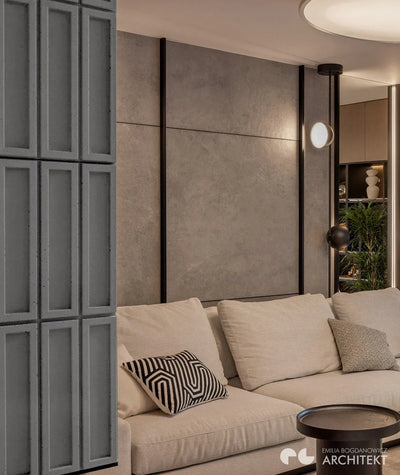 VT - PB51 (S96 Chłodna szarość) CEGIEŁKA - Panel dekor 3D beton architektoniczny - elevante - Wall Decor